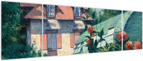 Obraz - Gustave Caillebotte, Dahlias, Garden at Petit Gennevilliers, reprodukcje (170x50 cm)
