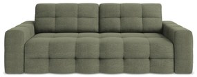 Rozkładana sofa z materiału bouclé w kolorze khaki 255 cm Milu – Makamii