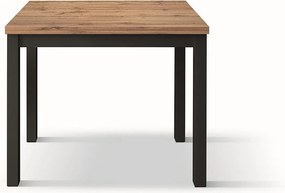 Stół drewniany z efektem dębu, nogi antracytowe, 90x90-180x90cm - POSITANO