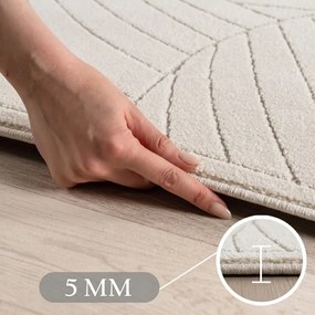 Dywan uniwersalny Nova 3D Motyw Roślinny kremowy koło 120 cm x 120 cm