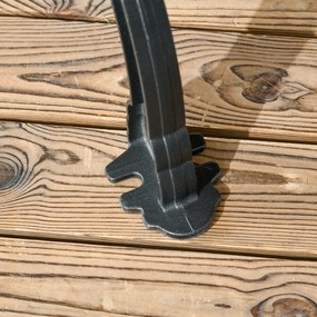 Outsunny Ławka dla 2 osób, dekoracyjne podłokietniki, do ogrodu i na taras, Odlewane aluminium+Naturalne drewno, 120 x 64 x 79 cm, Teak