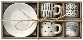 Zestaw filiżanek do espresso w geometryczne wzory, 70 ml