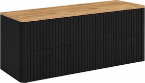Szafka łazienkowa 120, Czarny, blat dąb craft, 120,8 x 44,2 x 50 cm