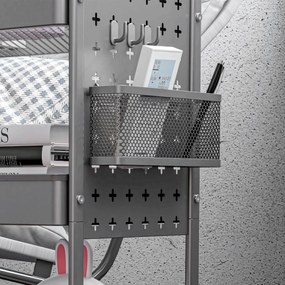 HOMCOM Wózek Kuchenny na Kółkach z 3 Poziomami i 2 Koszami Ciemnoszary | Aosom PL