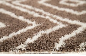 Dywan Shaggy Nano Light Mikrofibra brązowo-biały 120 cm x 160 cm