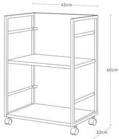 Czarny metalowy regał na kółkach 42x60 cm Tower – YAMAZAKI