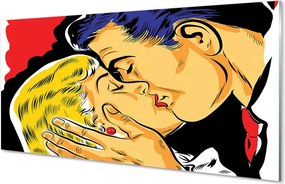 Szklany Panel Pocałunek Zakochanych