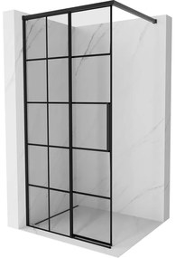 Mexen Rox ścianka prysznicowa Walk-in lewa 75 x 200 cm, czarna kratka 8 mm, czarna - 8C2-075-003-70-77-L