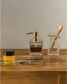 Szklany kubek na szczoteczki do zębów w kolorze złota Soanet – Kave Home