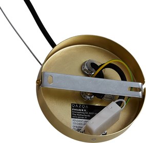 Lampa wisząca Art Deco złota ze szkłem tęczowym 50 cm 8-punktowa - Uvas