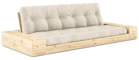 Szarobeżowa lniana rozkładana sofa 244 cm Base – Karup Design