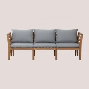 Filips 3-częściowa Modułowa Sofa Ogrodowa Z Podłokietnikami Z Drewna Akacjowego Jasnoszary - Sklum