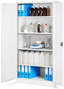 Zestaw 4x biurowa szafa metalowa na akta JAN H, 900 x 1950 x 400 mm, biała