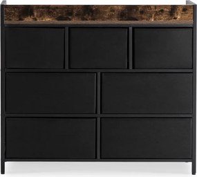 Komoda z Szufladami HUDSON 98 cm Dąb Rustykalny/Czarny Loftowa