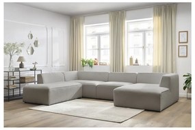 Jasnoszary narożnik modułowy z materiału bouclé (lewostronny/w kształcie litery U) Megeve – Bobochic Paris