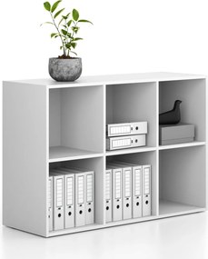 Regał FRAME, niski, 3 kolumny, 881 x 1299 x 450 mm, biały