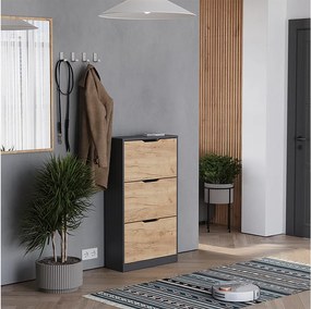 Wywrotka do butów antracyt/złoty dąb 59x22x105 luca