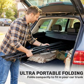 Outsunny Stelaż do hamaka, regulowany, składany, przenośny stojak z torbą, 290x78x100 cm, czarny | Aosom PL