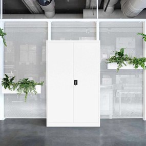 Szafa biurowa metalowa na akta biała JAN II, 1150 x 1850 x 400 mm