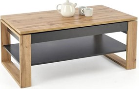Ława prostokątna z podnoszonym blatem dąb artisan + czarny D8-N75