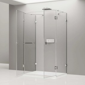 Kabina prysznicowa EX412 kształt U - szkło bezpieczne NANO 8mm - 90x90x195 cm