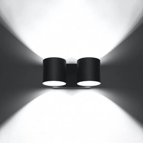 Kinkiety nowoczesny Celeris, aluminium - 2 źródło światła 3000K - L.26 x H.10 cm - czarny