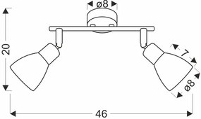 Metalowa lampa sufitowa z 2 szklanymi kloszami czarny + biały - Z068-Atazia