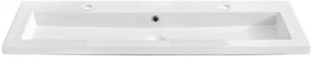 Prostokątna umywalka ceramiczna Defires 120 CM - Biała
