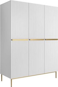 Szafa Nicole 150 cm z półkami - biały mat / złote nóżki