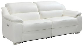 Kanapa 3-osobowa skórzana z elektrycznie regulowaną funkcją relax ARENA II - Kość słoniowa