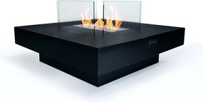 Kominek bioetanolowy Panarea Black 70x70x35 do użytku wewnątrz i na zewnątrz, stojący