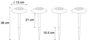 Zewnetrzna Zestaw 4 zielonych reflektorów szpilkowych z LED IP44 solarnych - Mushroom Nowoczesny Oswietlenie zewnetrzne