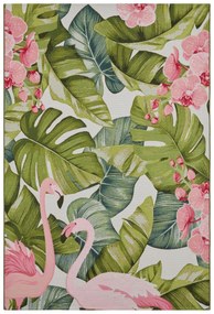 Dywan zewnętrzny Flair Tropical zielono-różowy 80 cm x 165 cm