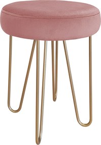 Taboret Venus tkanina Welur stelaż metalowy STOŁEK LOFT : Kolor Stelaża - Złoty, Kolor tkaniny - VELVET - MG58, Typ tkaniny - Velvet