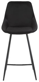 Zestaw 2 stołków barowych MASURIE - Welur- Kolor czarny