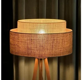 Duolla - Lampa podłogowa YUTE BOHO 1xE27/15W/230V śr. 45 cm brązowa/kremowa