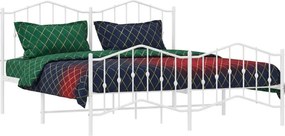 Białe metalowe łózko małżeńskie w stylu loft 160x200 cm A5-T68