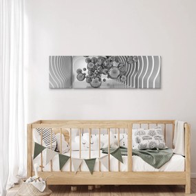 Obraz - Czarno-białe bąbelki (170x50 cm)