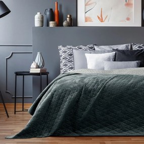 Ciemnoszara narzuta pikowana z aksamitu 170x270 cm Laila – AmeliaHome