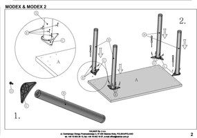 Stół jadalniany na czterech czarnych nogach Modex 2 90