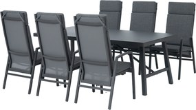 Doppler ARCTIC ogrodowy zestaw wypoczynkowy 6+1 antracyt