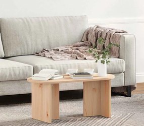 Naturalny drewniany stolik kawowy owalny L7-E75