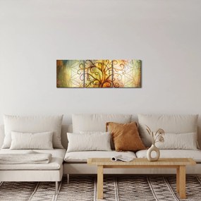 Abstrakcyjny obraz drzewa (z zegarem) (90x30 cm)