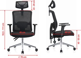 Krzesło biurowe z regulacją lędźwiową Otis, zgodne z normą BHP