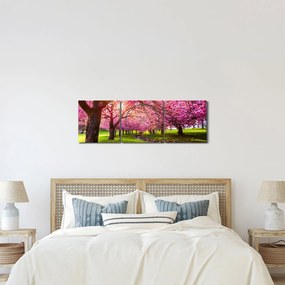 Obraz kwitnących czereśni, Hurd Park, Dover, New Jersey (z zegarem) (90x30 cm)