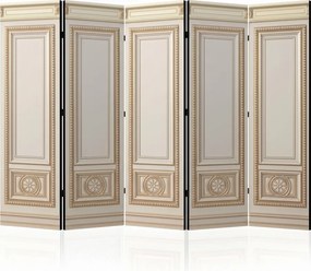 Parawan pokojowy 5-częściowy 225x172 Dwustronny dekoracyjny glamour Kremowy Pałacowa Boazeria Złoto
