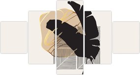 Obraz - Abstrakcja z tropikalnymi liśćmi N⁰4 (125x70 cm)
