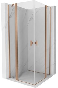 Mexen Mist Duo kabina prysznicowa uchylna 105 x 105 cm, transparent, miedź szczotkowana - 8A4-105-105-65-00