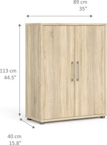 Regał do biura z drzwiami Prima 2 dąb sonoma