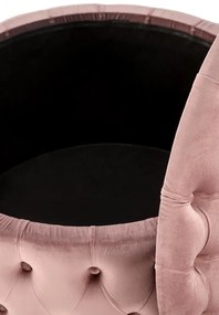 Pufa NUNEZ VELVET różowa ze schowkiem HALMAR